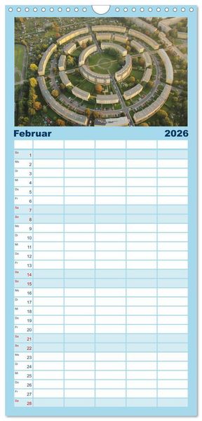 Produktbild: Familienplaner 2026 - &Uuml;ber den D&auml;chern von Leipzig mit 5 Spalten (Wandkalender, 21 x 45 cm) CALVENDO