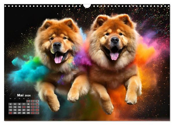 Produktbild: Holi Pulver - Doppelte Action (Wandkalender 2026 DIN A3 quer), CALVENDO Monatskalender