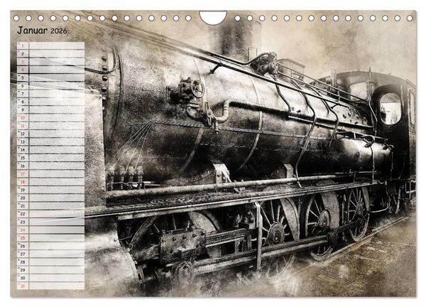 Produktbild: Dampflok Impressionen (Wandkalender 2026 DIN A4 quer), CALVENDO Monatskalender