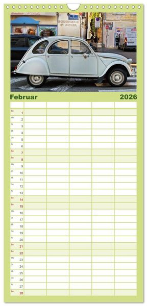 Produktbild: Familienplaner 2026 - Citro&euml;n 2CV - die Ente mit 5 Spalten (Wandkalender, 21 x 45 cm) CALVENDO