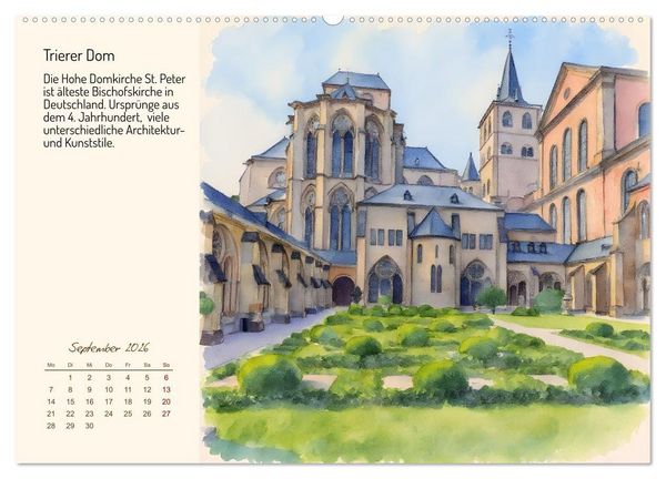 Produktbild: Deutschlands sch&ouml;nste Kirchen (Wandkalender 2026 DIN A2 quer), CALVENDO Monatskalender