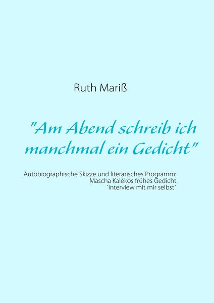 Produktbild: Am Abend schreib ich manchmal ein Gedicht