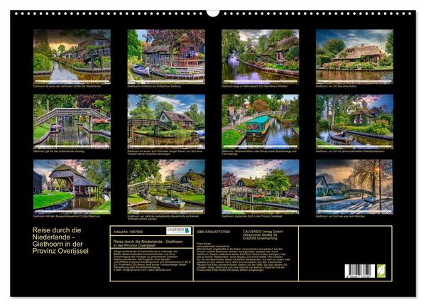 Produktbild: Reise durch die Niederlande - Giethoorn in der Provinz Overijssel (Wandkalender 2026 DIN A2 quer), CALVENDO Monatskalender