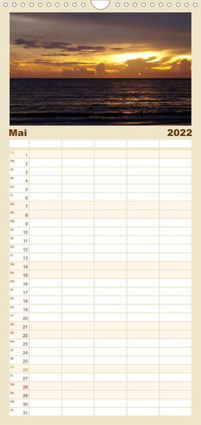 Produktbild: Familienplaner Farben am Meer (Wandkalender 2022 , 21 cm x 45 cm, hoch)
