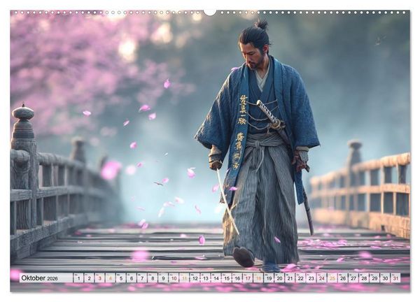 Produktbild: Die Seele des Schwertes &ndash; Samurai im Bild (hochwertiger Premium Wandkalender 2026 DIN A2 quer), Kunstdruck in Hochglanz