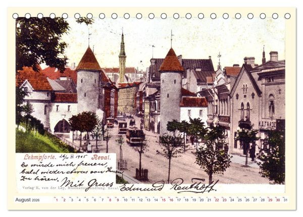 Produktbild: GRUSS AUS REVAL - Estlands Hauptstadt in alten Ansichten (Tischkalender 2026 DIN A5 quer), CALVENDO Monatskalender