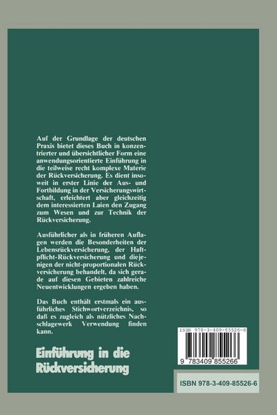 Produktbild: Einf&uuml;hrung in die R&uuml;ckversicherung
