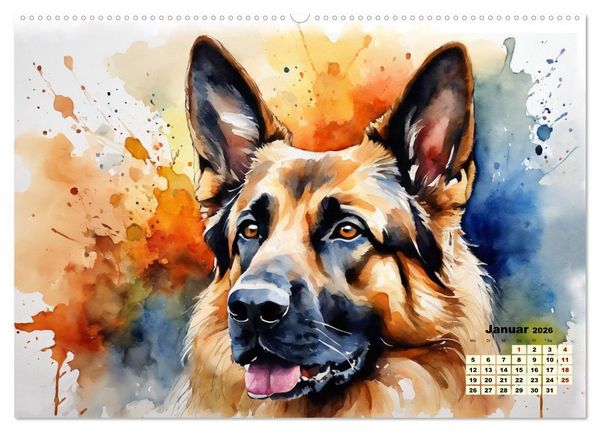Produktbild: Deutsche Sch&auml;ferhunde - Klassiker rund um den Globus (hochwertiger Premium Wandkalender 2026 DIN A2 quer), Kunstdruck in Hochglanz