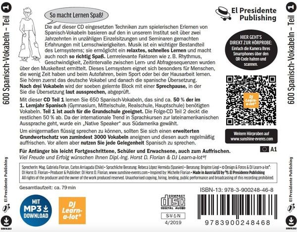 Produktbild: 600 Spanisch-Vokabeln spielerisch erlernt. Grundwortschatz 1. CD