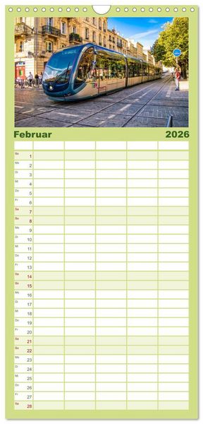 Produktbild: Familienplaner 2026 - Ich fahre gern Stra&szlig;enbahn mit 5 Spalten (Wandkalender, 21 x 45 cm) CALVENDO