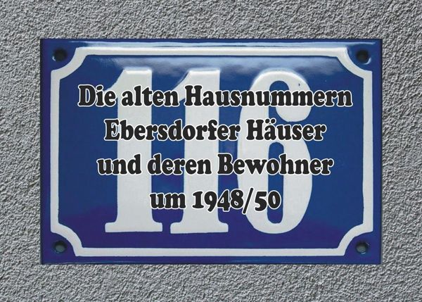 Produktbild: Die alten Hausnummern Ebersdorfer H&auml;user und deren Bewohner um 1948/50