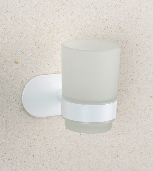 Produktbild: Turbo-Loc&reg; Zahnputzbecherhalter Uno Mod. Orea White matt, aus rostfreiem Edelstahl