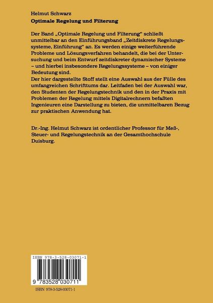Produktbild: Optimale Regelung und Filterung