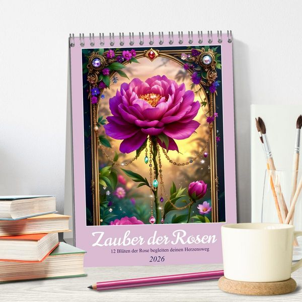 Produktbild: Zauber der Rosen (Tischkalender 2026 DIN A5 hoch), CALVENDO Monatskalender