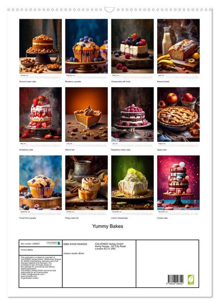 Produktbild: Yummy Bakes (Wall Calendar 2026 DIN A2 portrait), CALVENDO 12 Month Wall Calendar