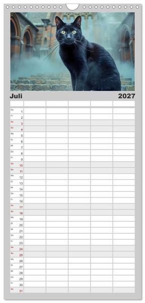 Produktbild: Familienplaner 2027 - Schattenkuss - Tiere in den Armen der Nacht mit 5 Spalten (Wandkalender, 21 x 45 cm) CALVENDO