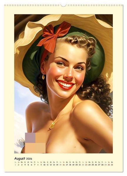 Produktbild: Vintage Girls. Die sch&ouml;nsten Pin-up Gesichter (hochwertiger Premium Wandkalender 2026 DIN A2 hoch), Kunstdruck in Hochglanz