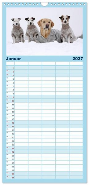 Produktbild: Familienplaner 2027 - Parson Russell Terrier mit 5 Spalten (Wandkalender, 21 x 45 cm) CALVENDO