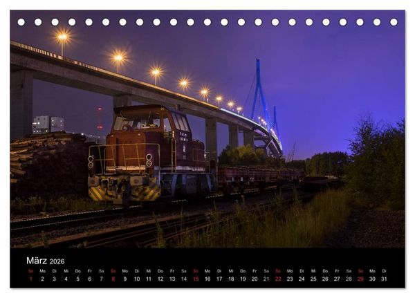 Produktbild: Der Hafen Hamburg bei Tag und Nacht (Tischkalender 2026 DIN A5 quer), CALVENDO Monatskalender