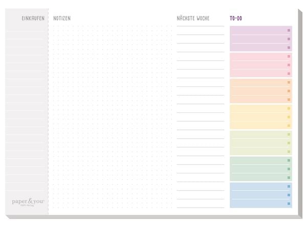 Produktbild: Paper&you Tisch-Block Familien-Wochenplaner A4