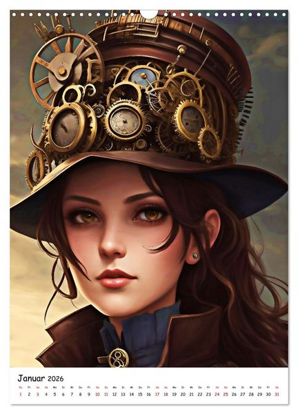 Produktbild: Steam-Punk-Girls - Eine charmante und sympathische Subkultur (Wandkalender 2026 DIN A3 hoch), CALVENDO Monatskalender