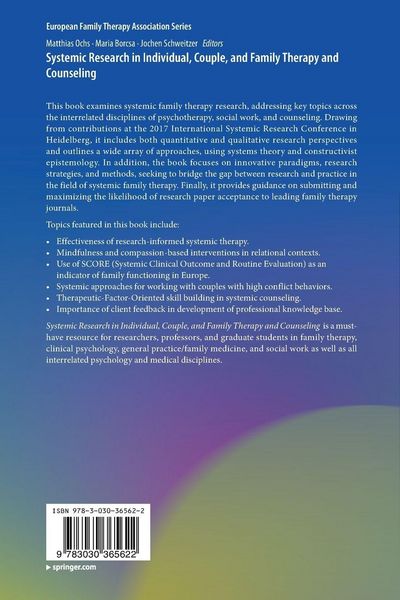 Produktbild: Systemic Research in Individual, Couple, and Family Therapy and Counseling