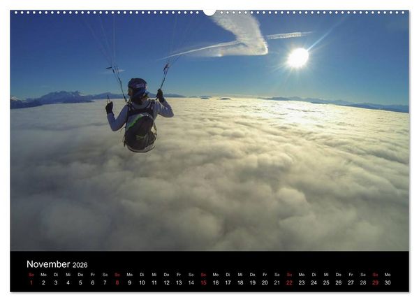Produktbild: Paragliding - zwischen Himmel und Erde (Wandkalender 2026 DIN A2 quer), CALVENDO Monatskalender