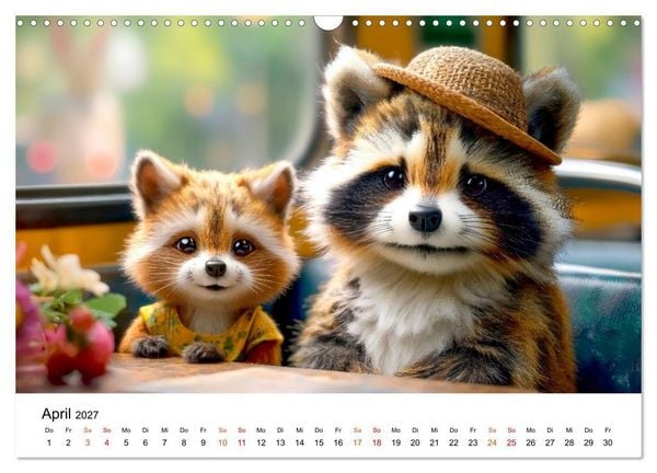 Produktbild: Waschb&auml;ren - Klein. Knuddelig. Herzerw&auml;rmend. (Wandkalender 2027 DIN A3 quer), CALVENDO Monatskalender