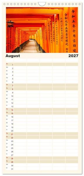 Produktbild: Familienplaner 2027 - Japanische Tempel und Schreine mit 5 Spalten (Wandkalender, 21 x 45 cm) CALVENDO