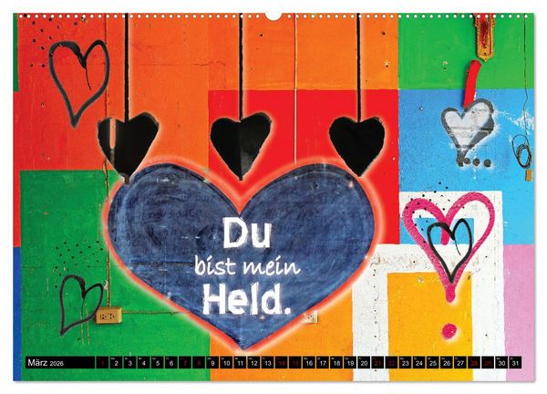 Produktbild: Herzig Liebesbotschaften (Wandkalender 2026 DIN A2 quer), CALVENDO Monatskalender