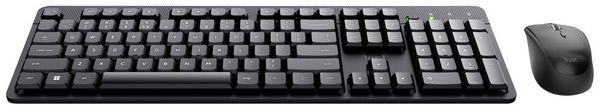 Produktbild: Trust ODY II Bluetooth&reg; Tastatur, Maus-Set mit numerischer Tastatur Deutsch, QWERTZ Schwarz