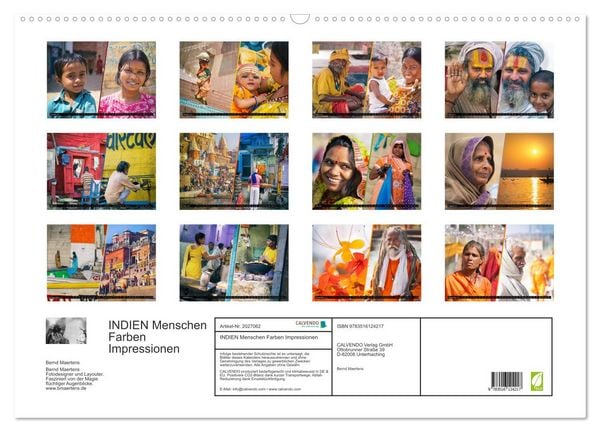 Produktbild: INDIEN Menschen Farben Impressionen (Wandkalender 2026 DIN A2 quer), CALVENDO Monatskalender