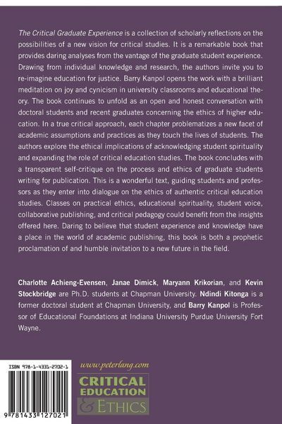 Produktbild: The Critical Graduate Experience