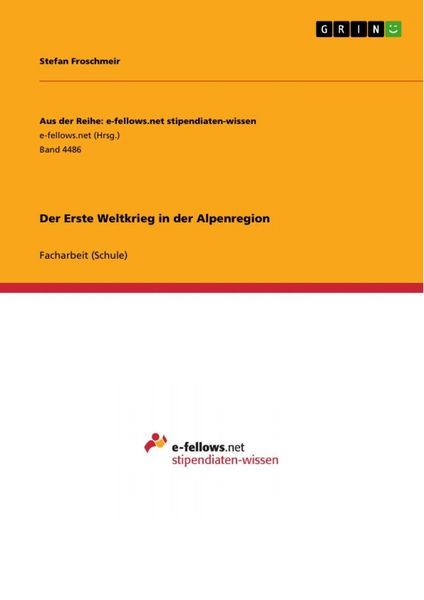 Produktbild: Der Erste Weltkrieg in der Alpenregion