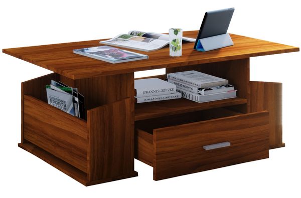 Produktbild: Holz Sofatisch Couchtisch Schublade Junata