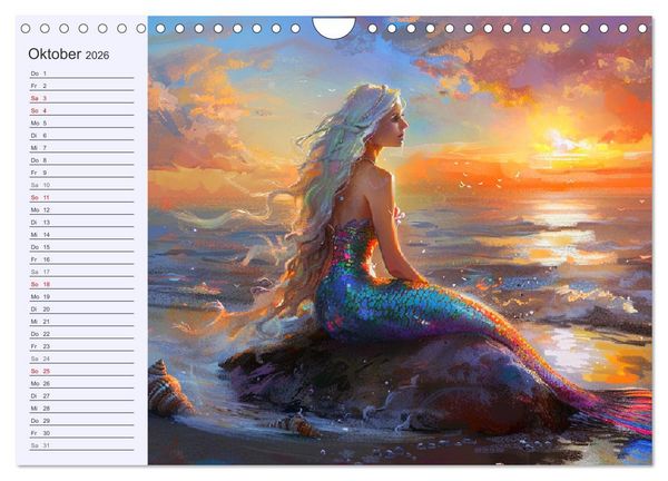 Produktbild: Meerjungfrauen. Zauberhafte Nixen-Paintings (Wandkalender 2026 DIN A4 quer), CALVENDO Monatskalender