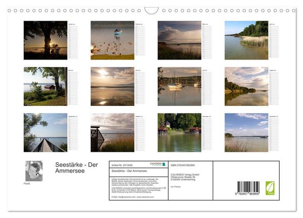 Produktbild: Seest&auml;rke - Der Ammersee (Wandkalender 2026 DIN A3 quer), CALVENDO Monatskalender