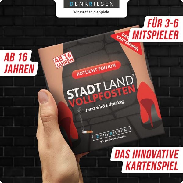 DENKRIESEN - STADT LAND VOLLPFOSTEN® - Das Kartenspiel - ROTLICHT EDITION "Jetzt wird's dreckig."