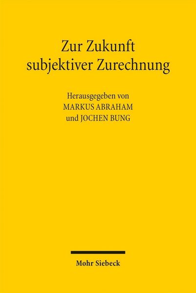 Produktbild: Zur Zukunft subjektiver Zurechnung
