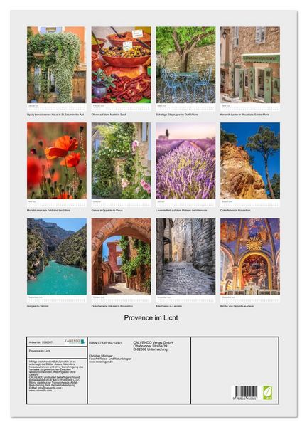 Produktbild: Provence im Licht (Wandkalender 2026 DIN A2 hoch), CALVENDO Monatskalender