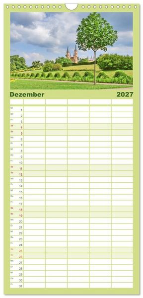 Produktbild: Familienplaner 2027 - Schlossgarten Neustrelitz mit 5 Spalten (Wandkalender, 21 x 45 cm) CALVENDO