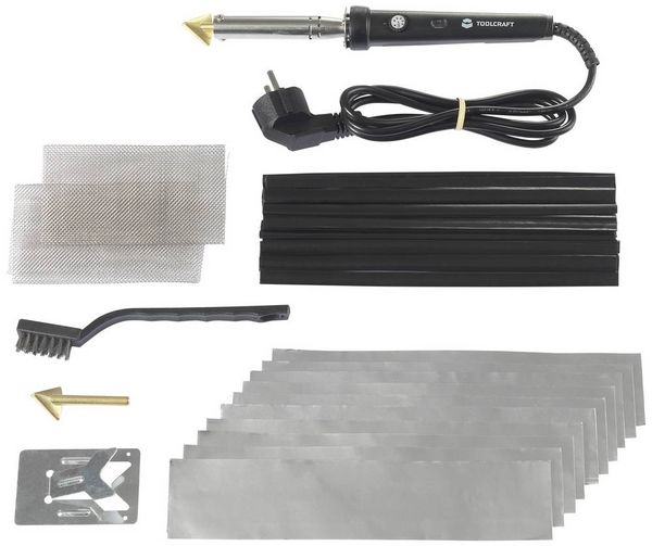 Produktbild: TOOLCRAFT SIP-220 Kunststoff-Reparaturset 230V 80W 200 - 450&deg;C inkl. L&ouml;tspitze