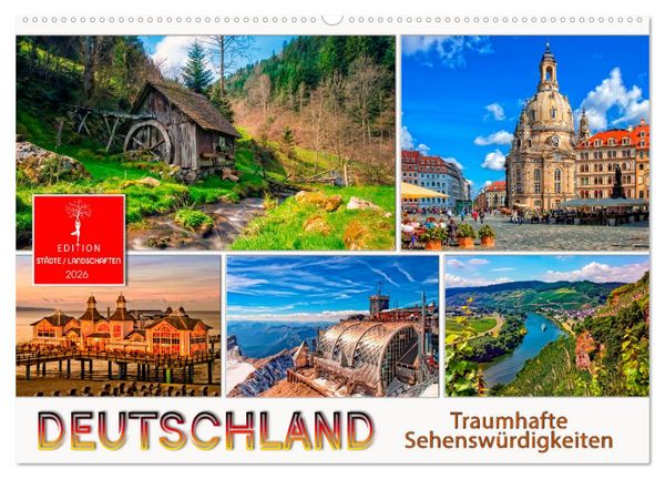 Produktbild: Deutschland - traumhafte Sehensw&uuml;rdigkeiten (Wandkalender 2026 DIN A2 quer), CALVENDO Monatskalender