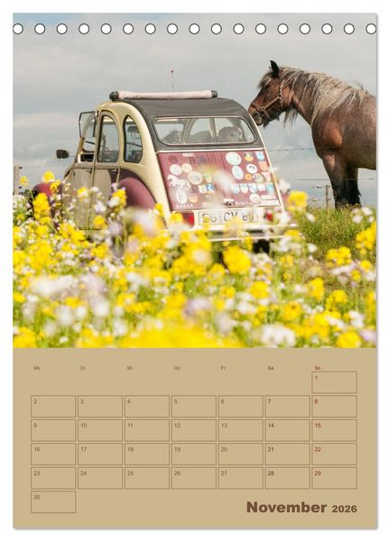 Produktbild: Citro&euml;n 2 CV &ndash; Flower Power (Tischkalender 2026 DIN A5 hoch), CALVENDO Monatskalender