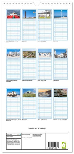 Produktbild: Familienplaner 2026 - Sommer auf Norderney mit 5 Spalten (Wandkalender, 21 x 45 cm) CALVENDO