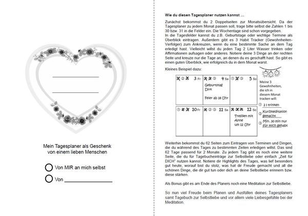 Produktbild: Selbstliebe Tagebuch und Tagesplaner f&uuml;r 2 Monate