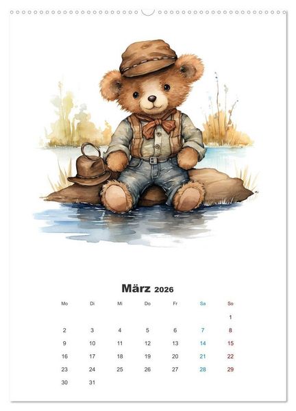 Produktbild: Petri Heil, Taddy! (hochwertiger Premium Wandkalender 2026 DIN A2 hoch), Kunstdruck in Hochglanz