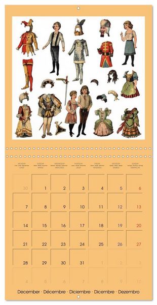 Produktbild: CHARMING OLD PAPER DOLLS (Wall Calendar 2026 12 &times; 12 Inch) CALVENDO 12 Month Wall Calendar