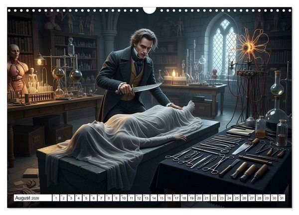 Produktbild: Victor Frankenstein und seine Sch&ouml;pfung (Wandkalender 2026 DIN A3 quer), CALVENDO Monatskalender