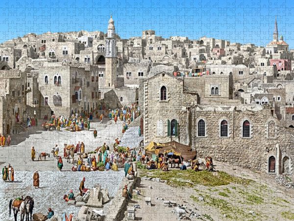 Produktbild: CALVENDO Puzzle Heiliges Land - Bethlehem - Marktplatz um 1900 | 1000 Teile Lege-Gr&ouml;&szlig;e 64x48cm Foto-Puzzle f&uuml;r gl&uuml;ckliche Stunden